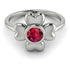 Solid Clower Flower Ruby Engagement Ring - Christine No. 12