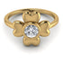 Solid Clower Flower Diamond Engagement Ring - Christine No. 1