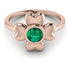 Solid Clower Flower Emerald Engagement Ring - Christine No. 5