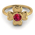 Solid Clower Flower Ruby Engagement Ring - Christine No. 10