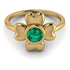 Solid Clower Flower Emerald Engagement Ring - Christine No. 4