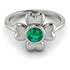 Solid Clower Flower Emerald Engagement Ring - Christine No. 6 image 2