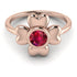 Solid Clower Flower Ruby Engagement Ring - Christine No. 11