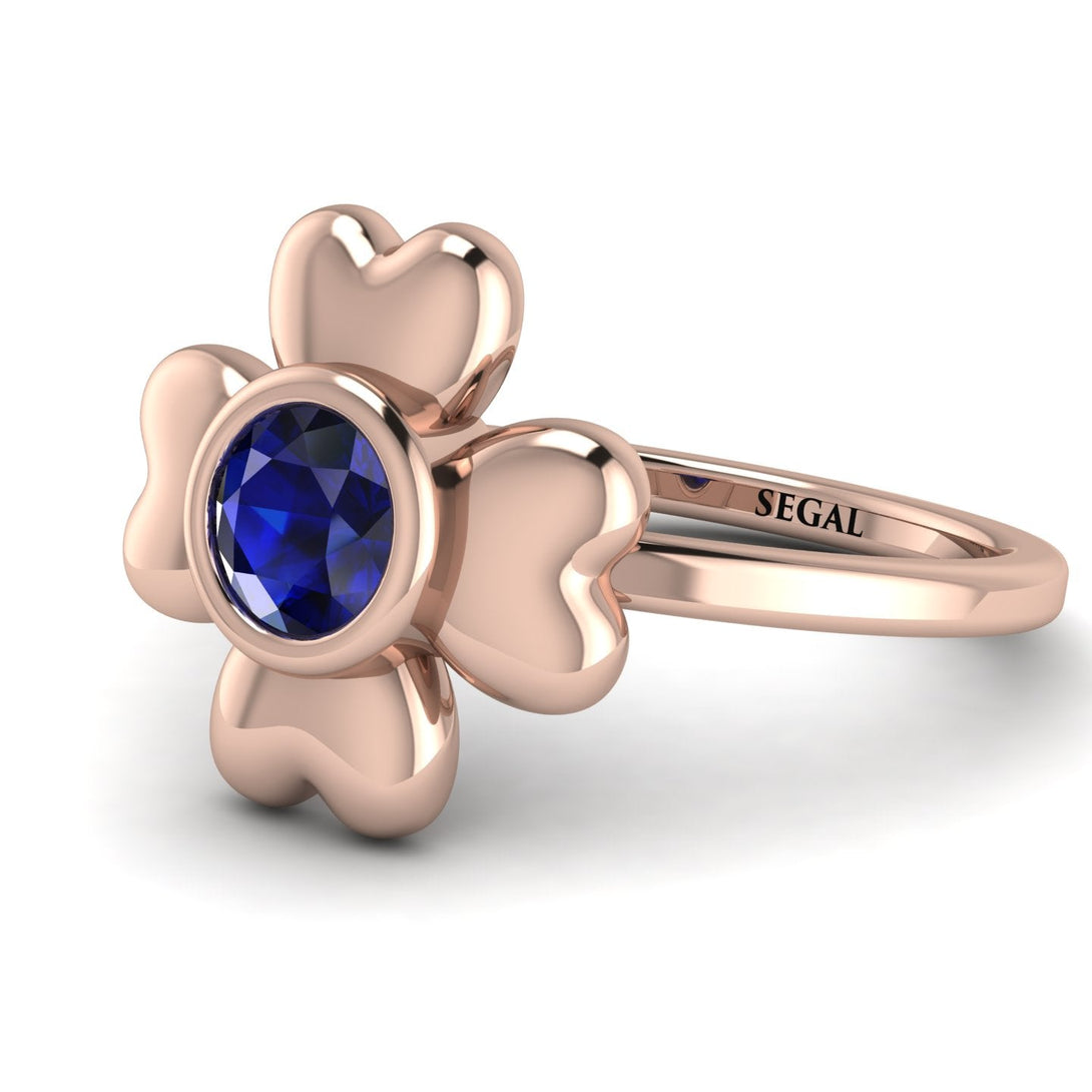 Solid Clower Flower Sapphire Engagement Ring - Christine No. 14