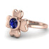 Solid Clower Flower Sapphire Engagement Ring - Christine No. 14