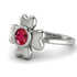 Solid Clower Flower Ruby Engagement Ring - Christine No. 12 image 3