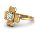 Solid Clower Flower Diamond Engagement Ring - Christine No. 1