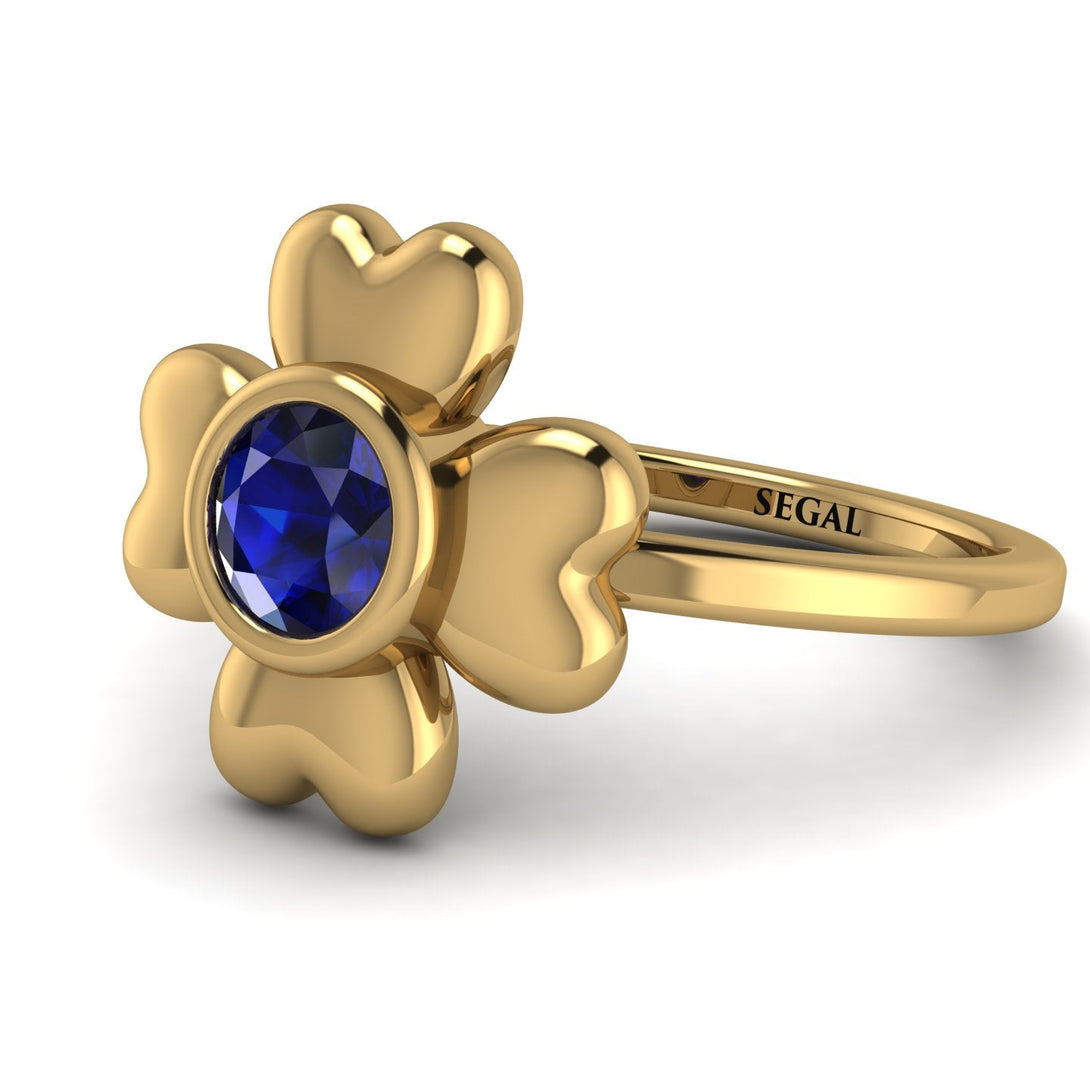Solid Clower Flower Sapphire Engagement Ring - Christine No. 13