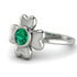 Solid Clower Flower Emerald Engagement Ring - Christine No. 6