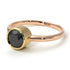 Two Tones Solitaire Bezel Black Diamond Ring - Emerson No. 19
