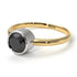 Two Tones Solitaire Bezel Black Diamond Ring - Emerson No. 20