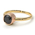 Two Tones Solitaire Bezel Black Diamond Ring - Emerson No. 19