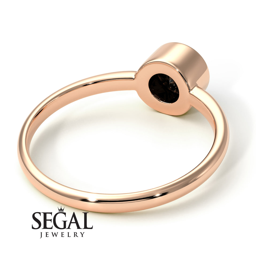 Solitaire Bezel Black Diamond Ring - Emerson No. 8