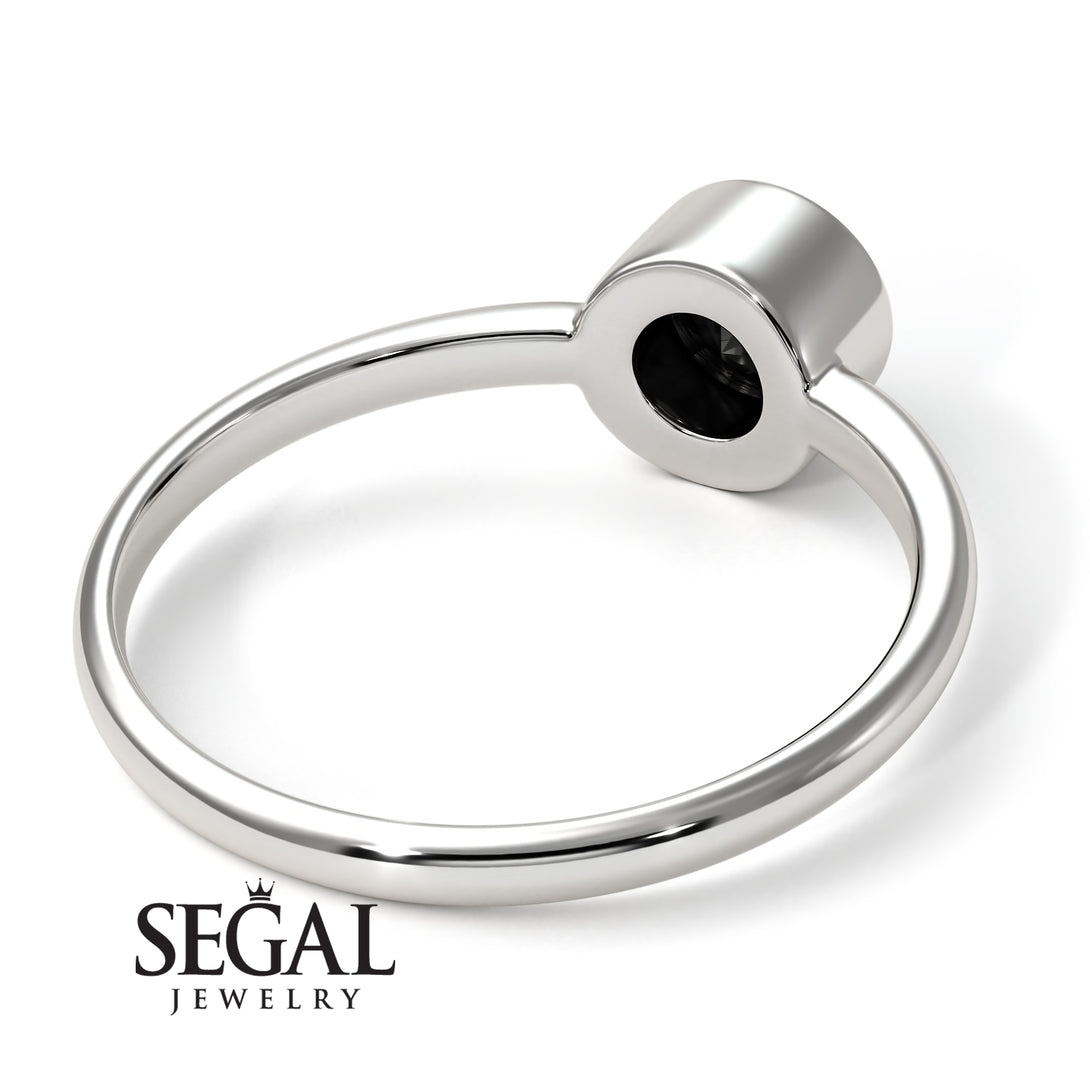 Solitaire Bezel Black Diamond Ring - Emerson No. 9