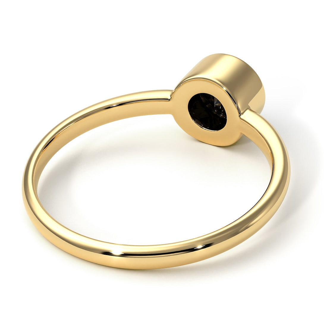 Solitaire Bezel Black Diamond Ring - Emerson No. 7
