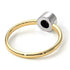 Two Tones Solitaire Bezel Black Diamond Ring - Emerson No. 20