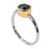 Two Tones Solitaire Bezel Black Diamond Ring - Emerson No. 20