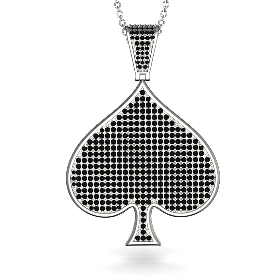 Spades Card Shape Black Diamond Pendant - Jerry No. 9