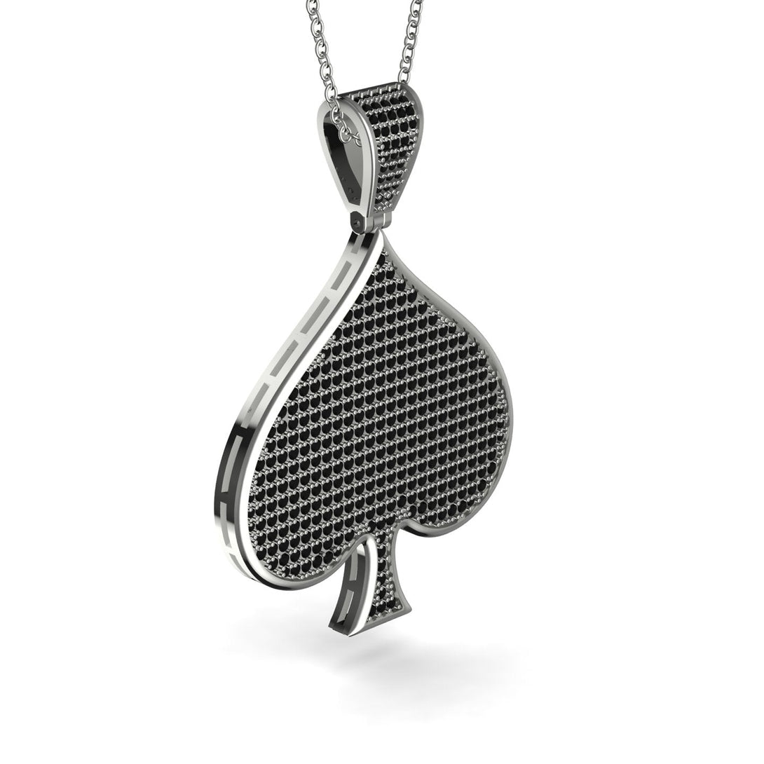 Spades Card Shape Black Diamond Pendant - Jerry No. 9