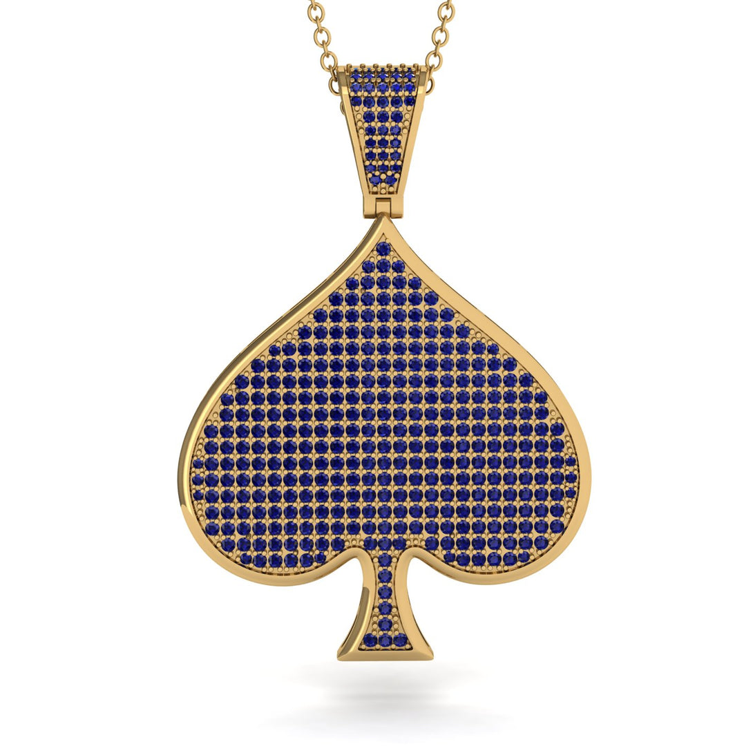 Spades Card Shape Sapphire Pendant - Jerry No. 13