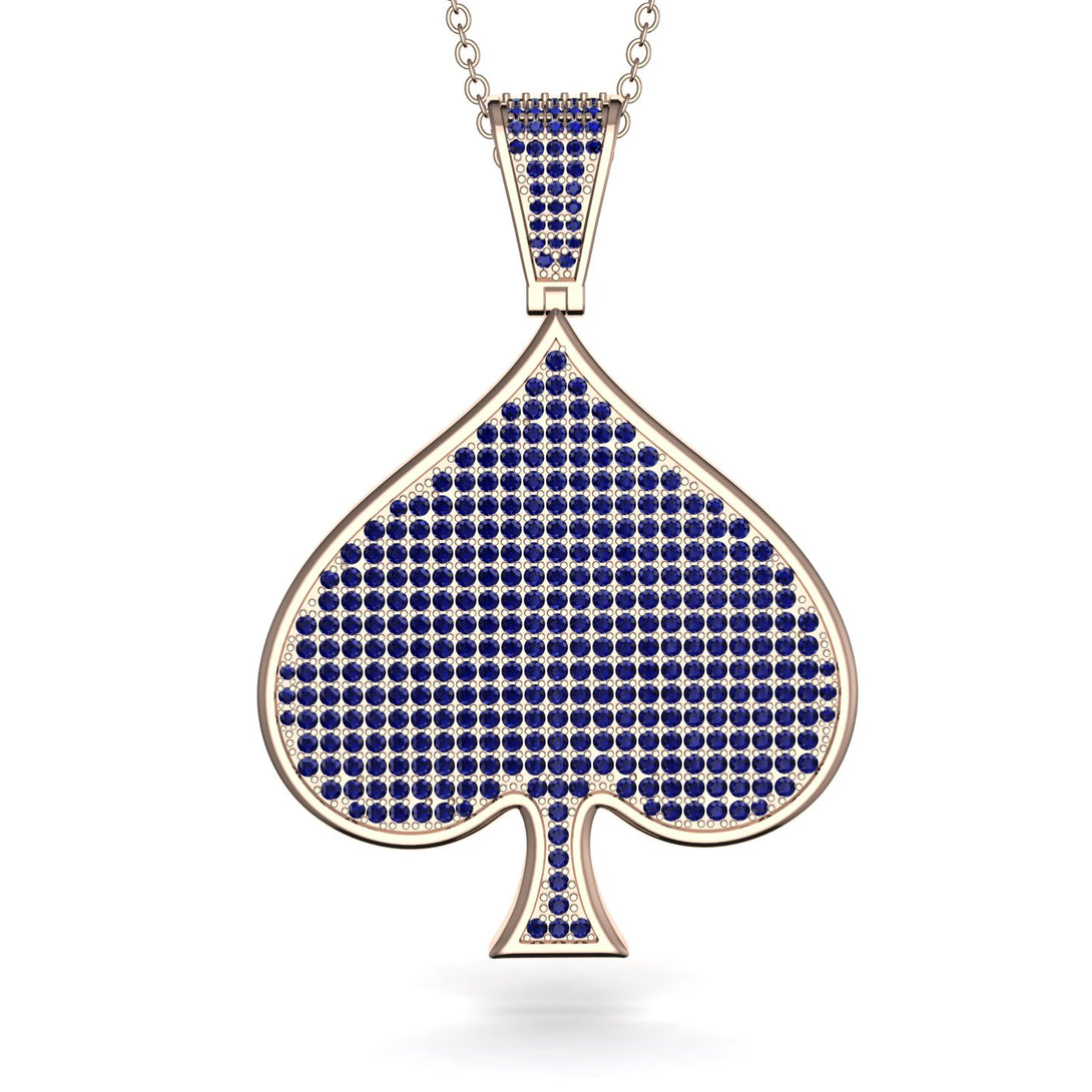 Spades Card Shape Sapphire Pendant - Jerry No. 14