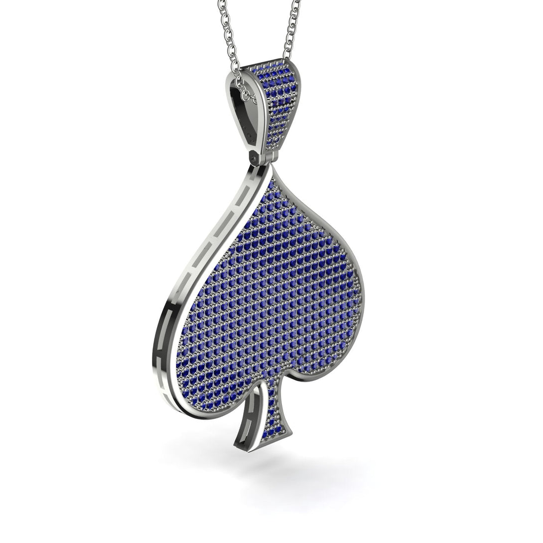 Spades Card Shape Sapphire Pendant - Jerry No. 15