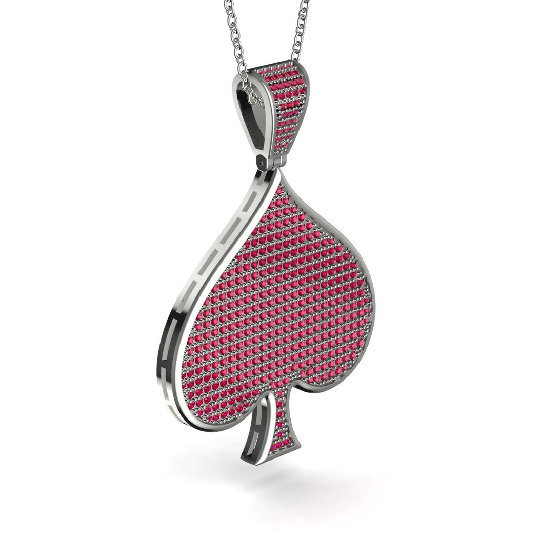 Spades Card Shape Ruby Pendant - Jerry No. 12