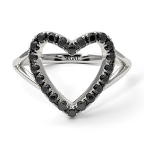 Split Shank Heart Black Diamond Ring - Delaney No. 9 image 1