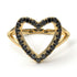 Split Shank Heart Black Diamond Ring - Delaney No. 7
