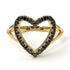 Split Shank Heart Black Diamond Ring - Delaney No. 7