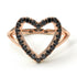 Split Shank Heart Black Diamond Ring - Delaney No. 8