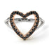 Two Tones Split Shank Heart Black Diamond Ring - Delaney No. 21
