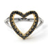 Two Tones Split Shank Heart Black Diamond Ring - Delaney No. 20