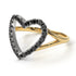 Two Tones Split Shank Heart Black Diamond Ring - Delaney No. 20