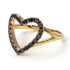 Two Tones Split Shank Heart Black Diamond Ring - Delaney No. 19