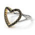 Two Tones Split Shank Heart Black Diamond Ring - Delaney No. 20