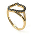 Split Shank Heart Black Diamond Ring - Delaney No. 7