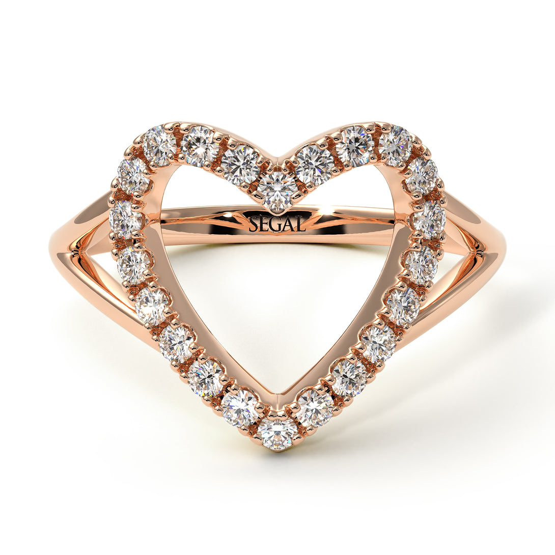 Split Shank Heart Diamond Ring - Delaney No. 2