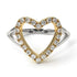 Two Tones Split Shank Heart Diamond Ring - Delaney No. 17