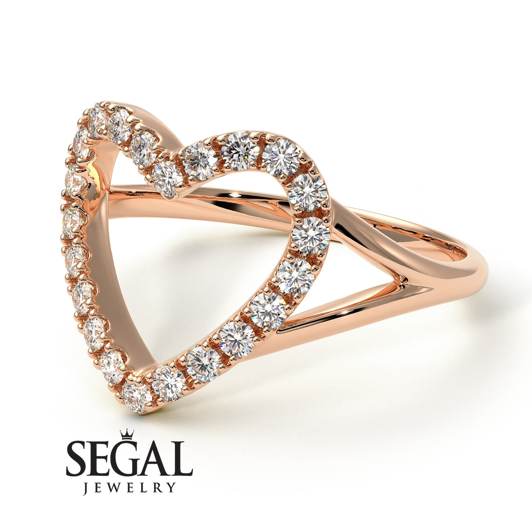 Split Shank Heart Diamond Ring - Delaney No. 2