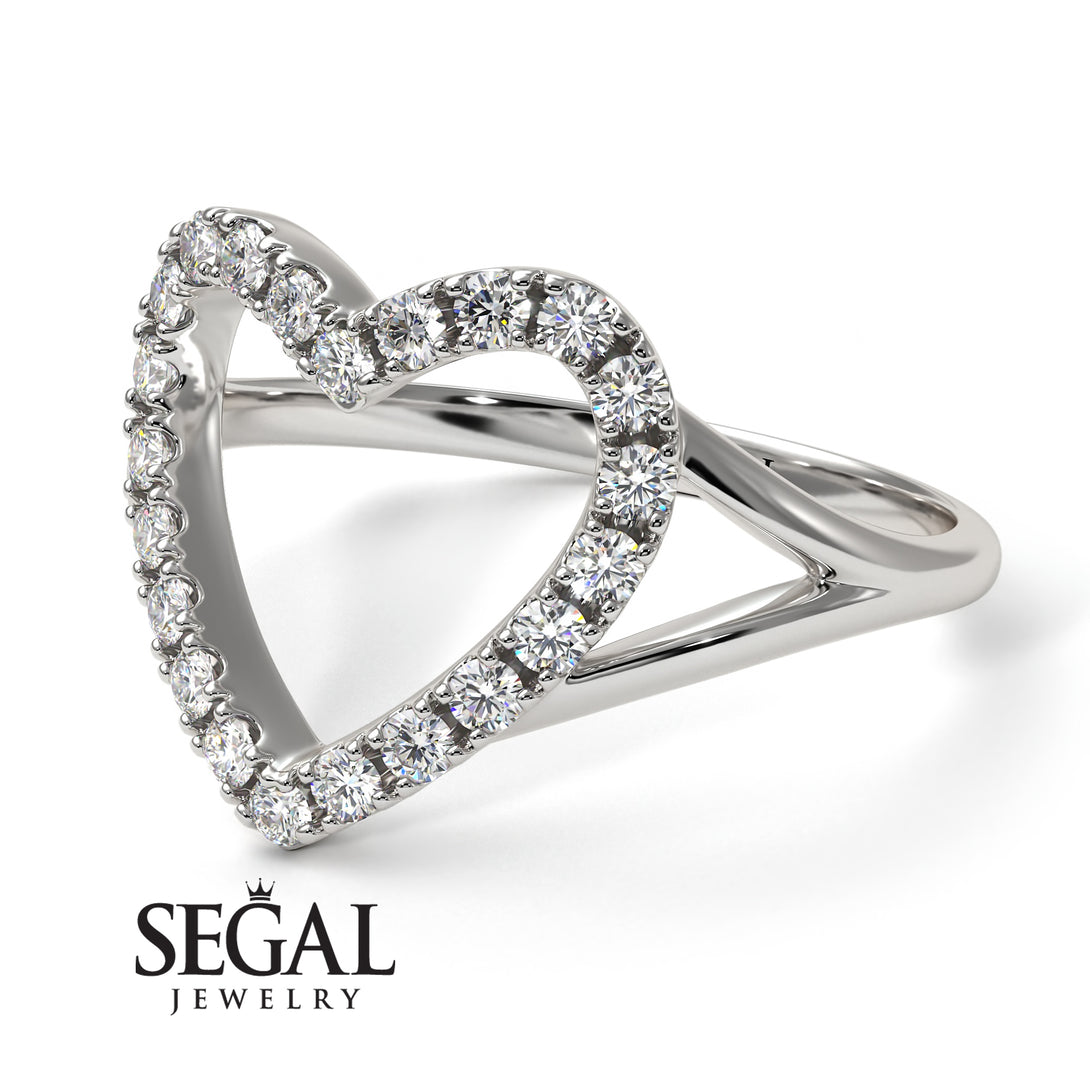 Split Shank Heart Diamond Ring - Delaney No. 3
