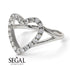 Split Shank Heart Diamond Ring - Delaney No. 3