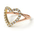 Two Tones Split Shank Heart Diamond Ring - Delaney No. 16