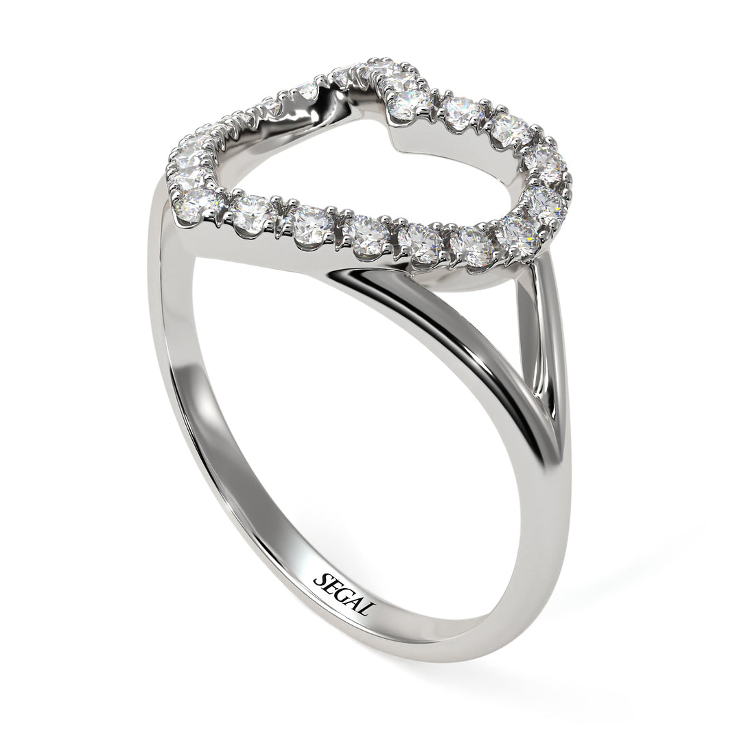 Split Shank Heart Diamond Ring - Delaney No. 3