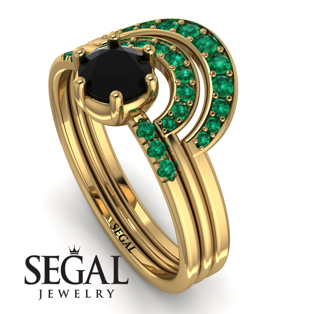 Stacking Black Diamond Bridal Set - Mckenzie No. 22