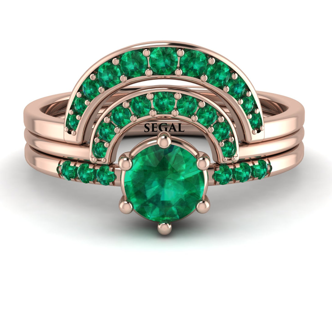 Stacking Emerald Bridal Set - Mckenzie No. 20