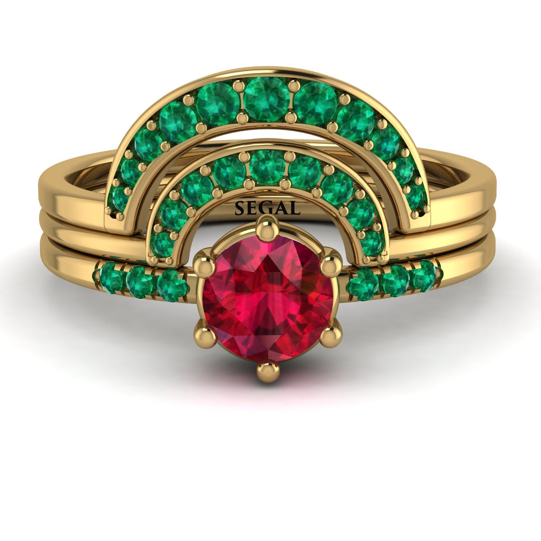 Stacking Ruby Bridal Set - Mckenzie No. 25