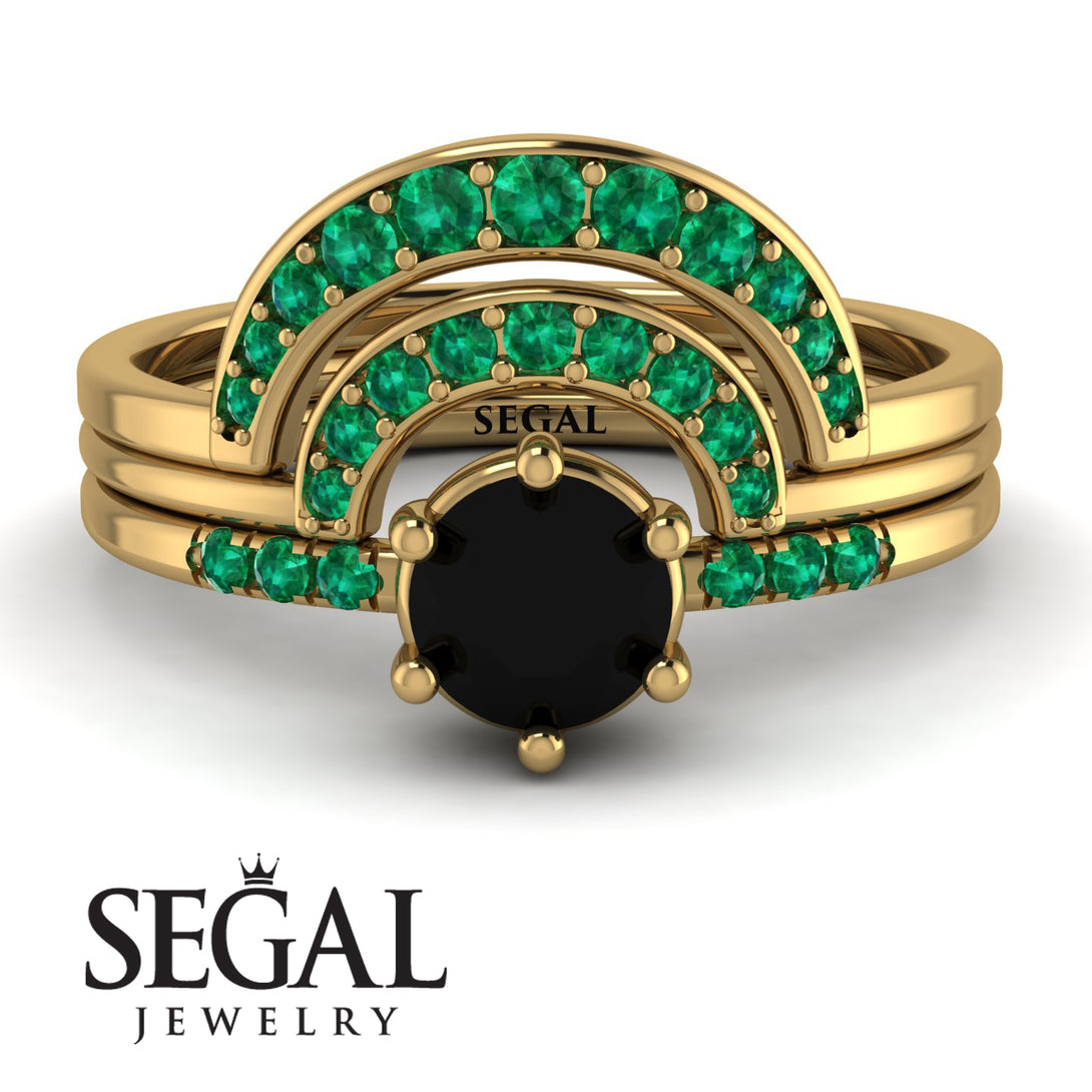 Stacking Black Diamond Bridal Set - Mckenzie No. 22