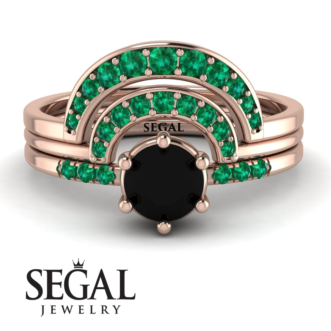 Stacking Black Diamond Bridal Set - Mckenzie No. 23