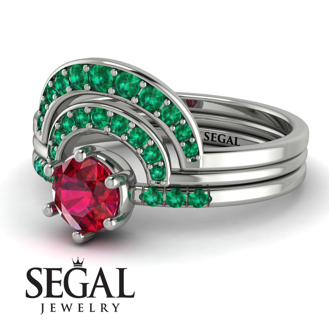 Stacking Ruby Bridal Set - Mckenzie No. 27